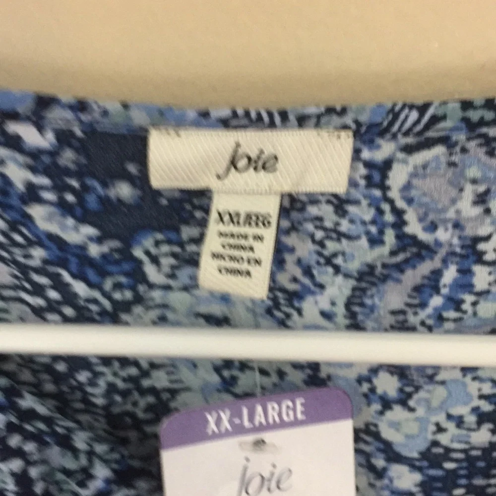 Joie  Blue Parisian Paisley Peasant Top Size XX-Large NWT